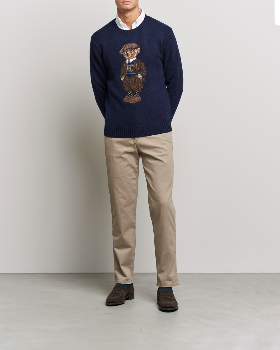 Herr | Tröjor | Polo Ralph Lauren | Wool Heritage Bear Knitted Sweater Navy