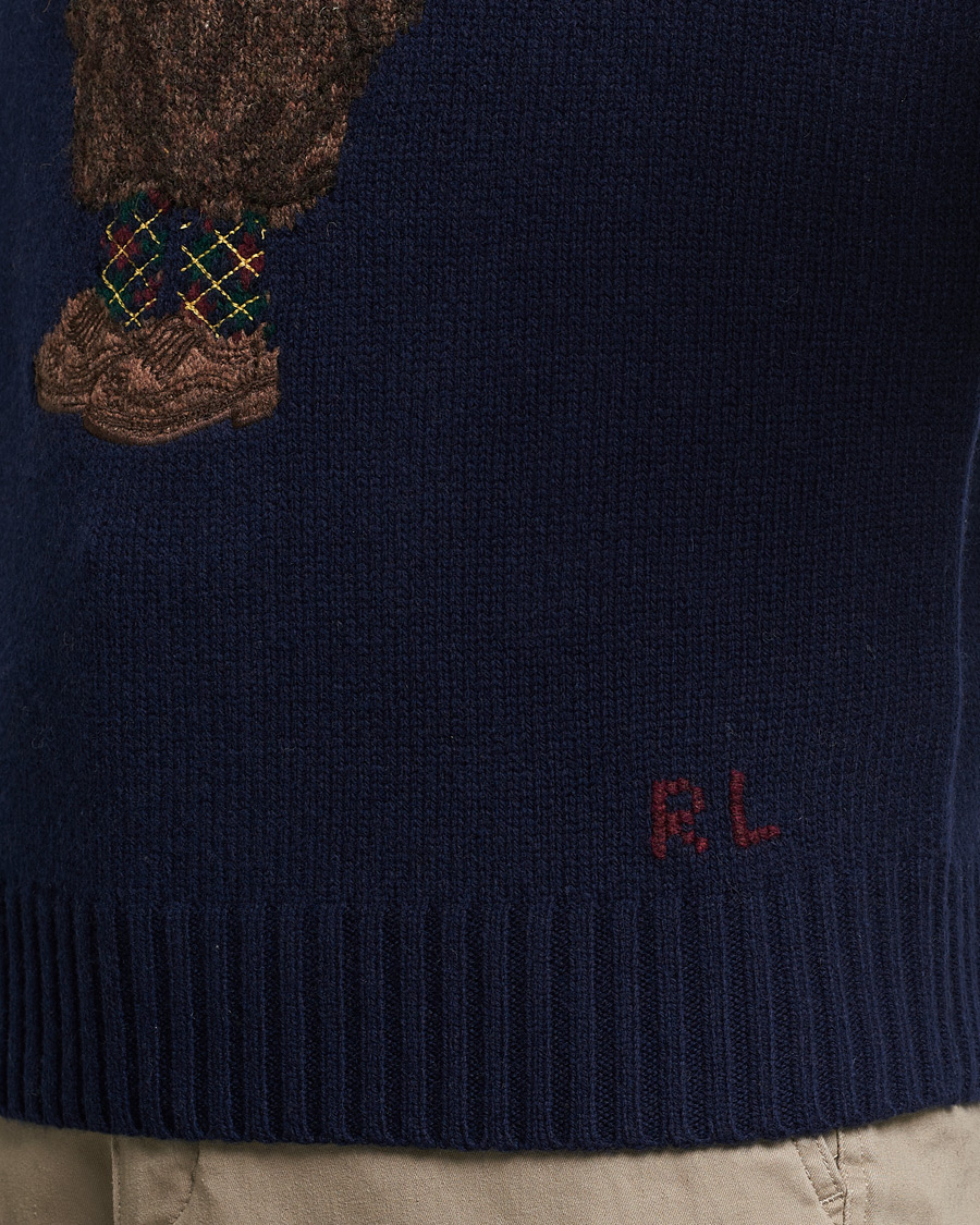 Herr | Tröjor | Polo Ralph Lauren | Wool Heritage Bear Knitted Sweater Navy