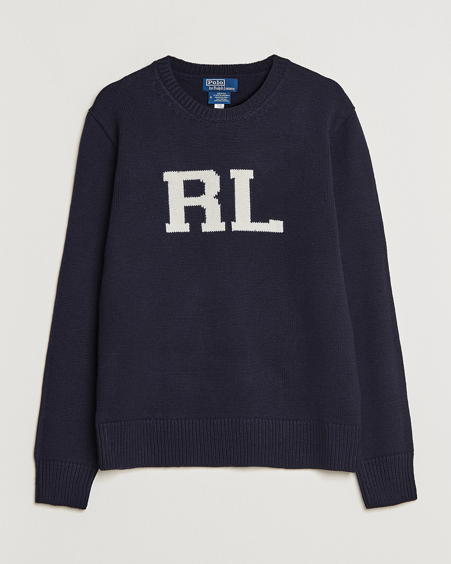 Herr | Tröjor | Polo Ralph Lauren | Wool Logo Knitted Sweater Hunter Navy