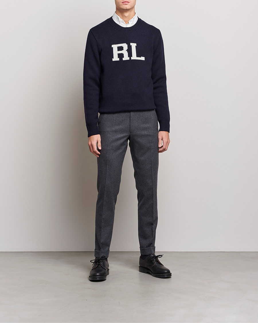 Herr | Tröjor | Polo Ralph Lauren | Wool Logo Knitted Sweater Hunter Navy