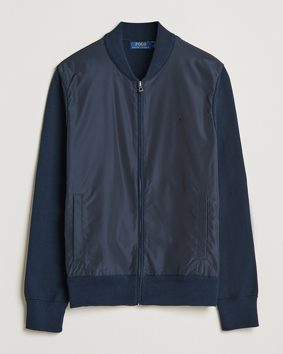 Herr | Tröjor | Polo Ralph Lauren | Cotton Hybrid Full-Zip Sweater Piper Navy
