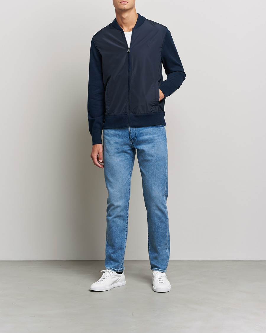 Herr | Tröjor | Polo Ralph Lauren | Cotton Hybrid Full-Zip Sweater Piper Navy