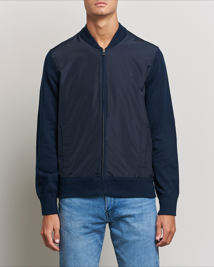 Herr | Tröjor | Polo Ralph Lauren | Cotton Hybrid Full-Zip Sweater Piper Navy