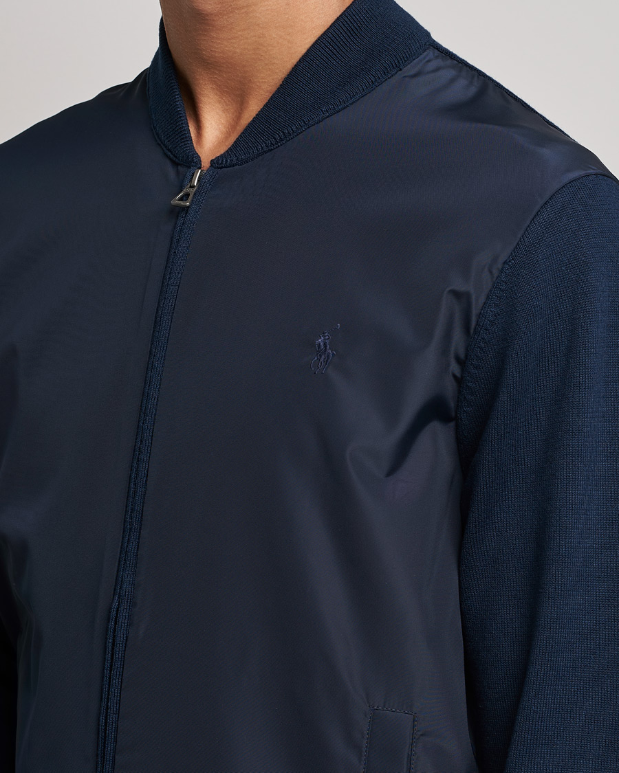 Herr | Tröjor | Polo Ralph Lauren | Cotton Hybrid Full-Zip Sweater Piper Navy
