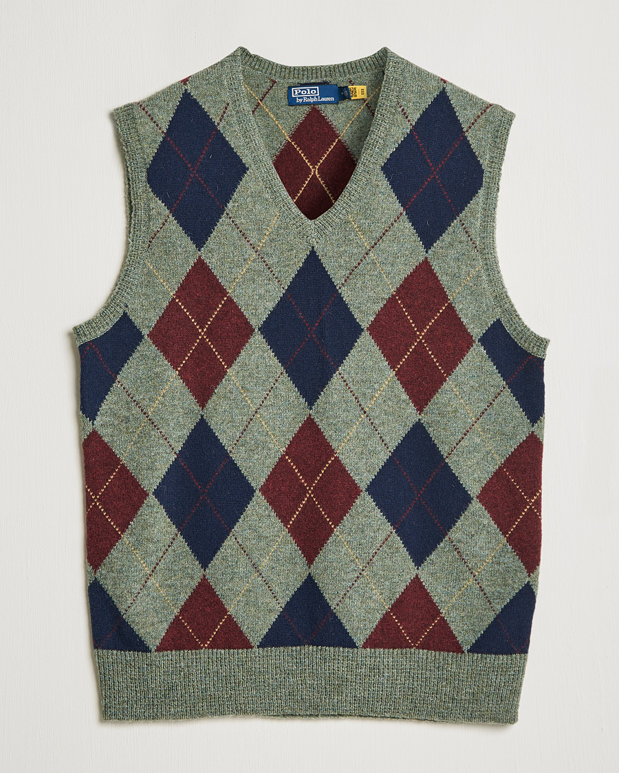 Herr | Tröjor | Polo Ralph Lauren | Wool Argyle Vest Green Multi