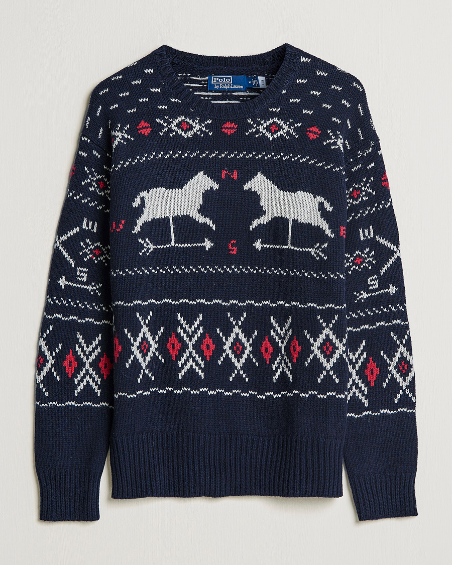 Herr | Tröjor | Polo Ralph Lauren | Wool Winter Knitted Sweater Navy Multi