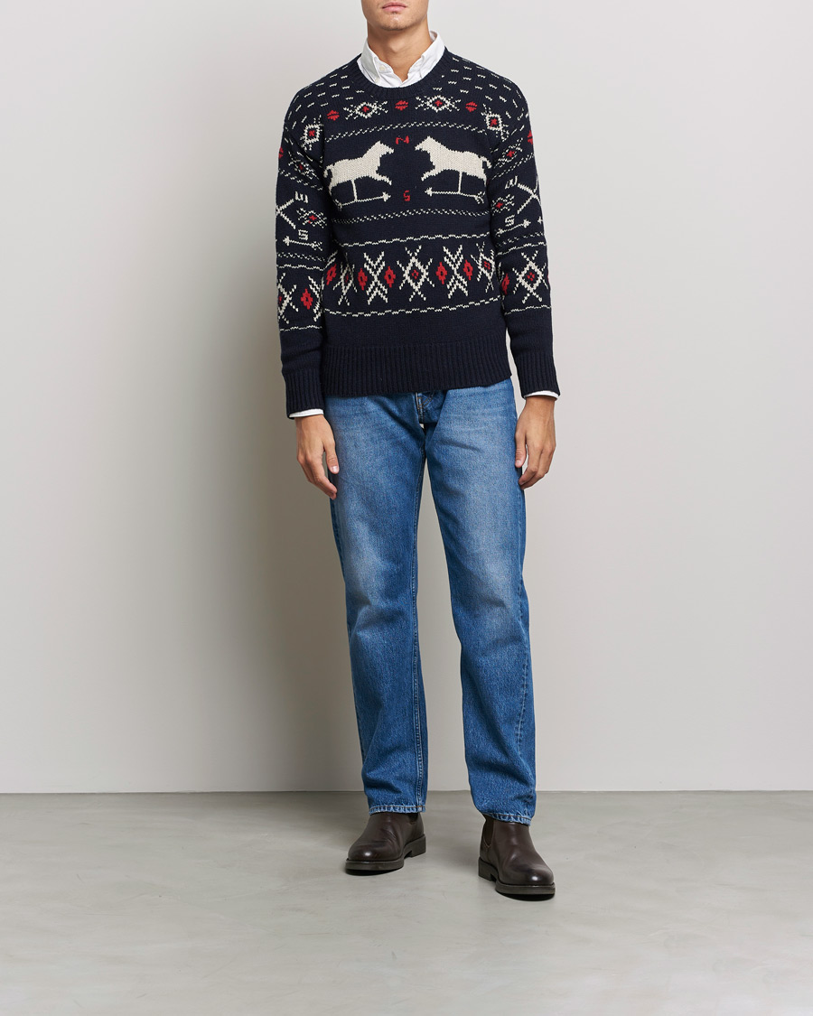 Herr | Tröjor | Polo Ralph Lauren | Wool Winter Knitted Sweater Navy Multi