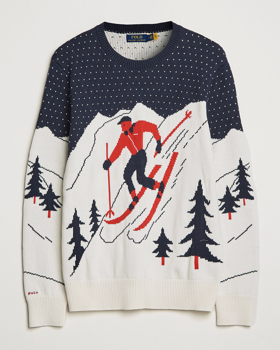 Herr | Tröjor | Polo Ralph Lauren | Cotton Ski Knitted Sweater Navy Multi