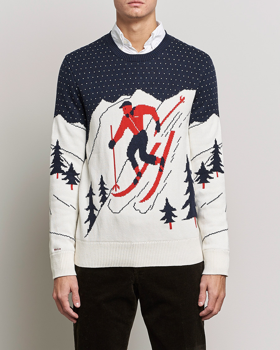 Herr | Tröjor | Polo Ralph Lauren | Cotton Ski Knitted Sweater Navy Multi
