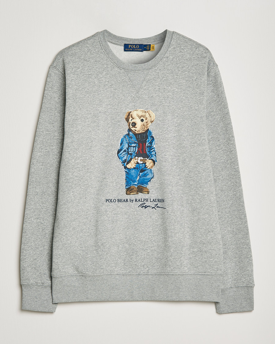Herr | Tröjor | Polo Ralph Lauren | Printed Denim Bear Sweatshirt Andover Heather