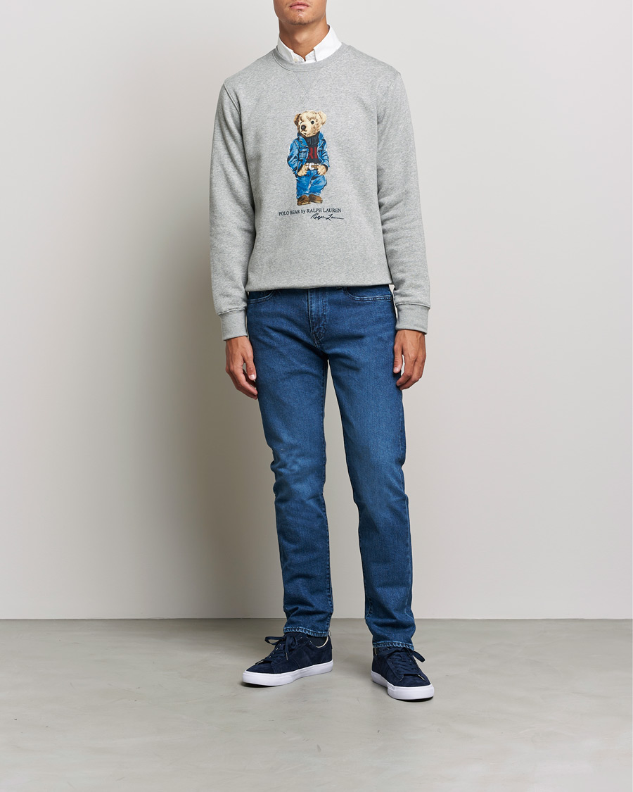 Herr | Tröjor | Polo Ralph Lauren | Printed Denim Bear Sweatshirt Andover Heather