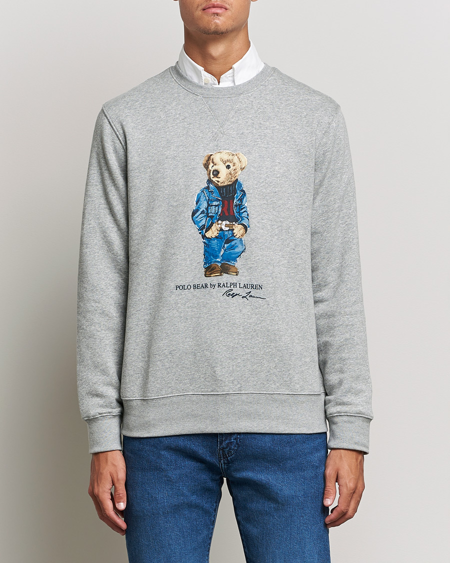 Herr | Tröjor | Polo Ralph Lauren | Printed Denim Bear Sweatshirt Andover Heather