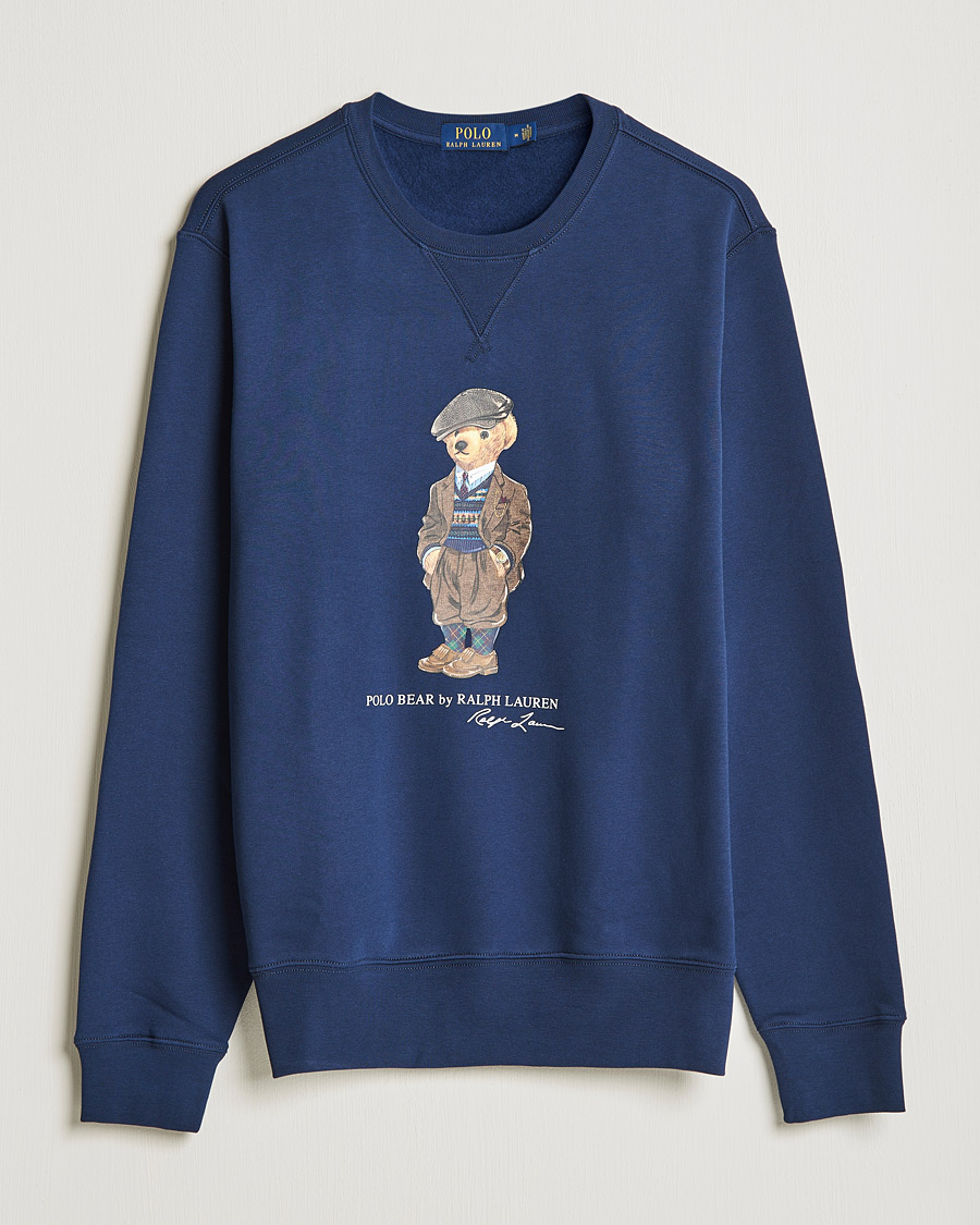 Herr | Tröjor | Polo Ralph Lauren | Printed Denim Bear Sweatshirt Newport Navy