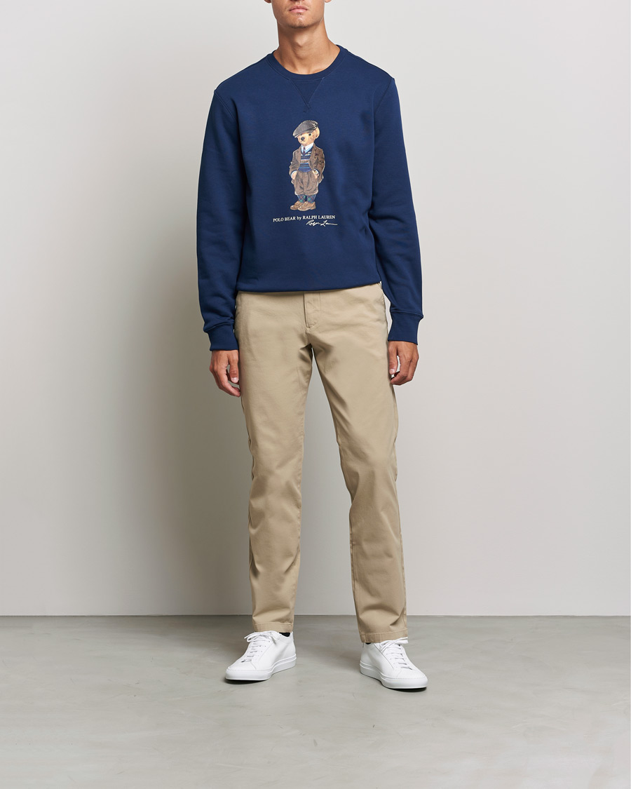 Herr | Tröjor | Polo Ralph Lauren | Printed Denim Bear Sweatshirt Newport Navy