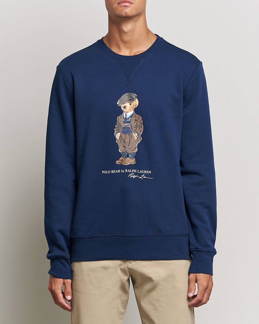 Herr | Tröjor | Polo Ralph Lauren | Printed Denim Bear Sweatshirt Newport Navy