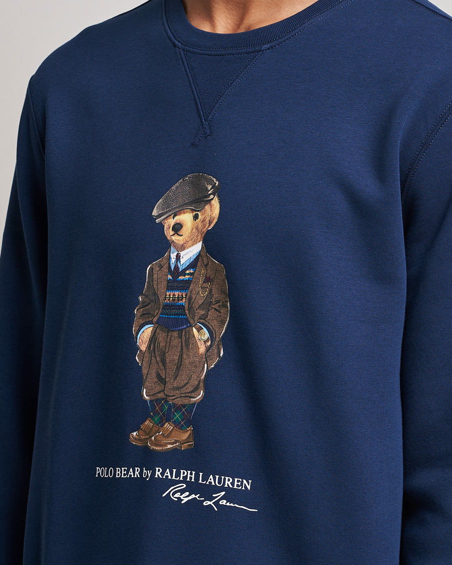 Herr | Tröjor | Polo Ralph Lauren | Printed Denim Bear Sweatshirt Newport Navy