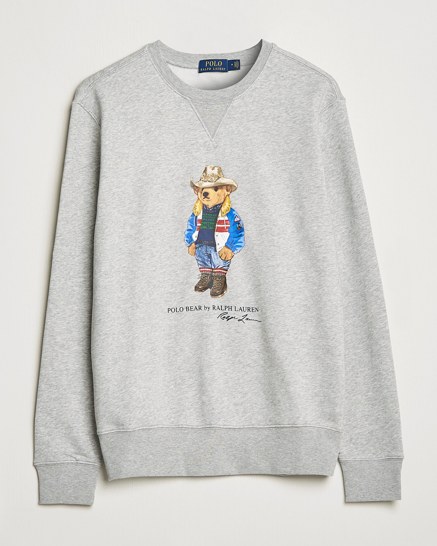Herr | Tröjor | Polo Ralph Lauren | Printed Denim Bear Sweatshirt Andover Heather