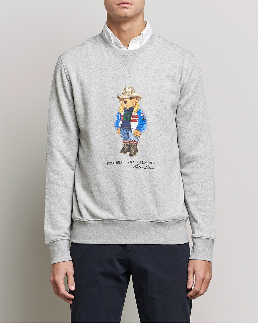 Herr | Tröjor | Polo Ralph Lauren | Printed Denim Bear Sweatshirt Andover Heather