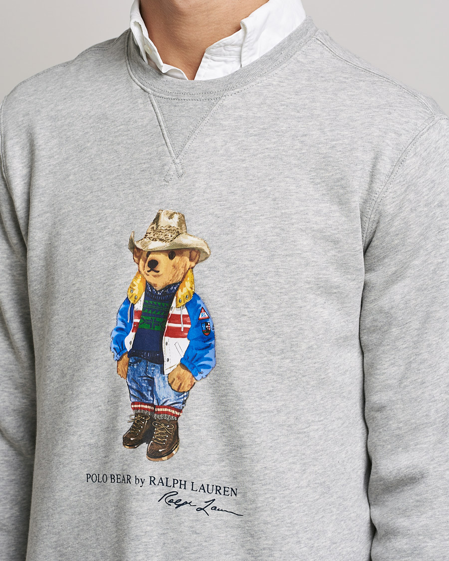 Herr | Tröjor | Polo Ralph Lauren | Printed Denim Bear Sweatshirt Andover Heather
