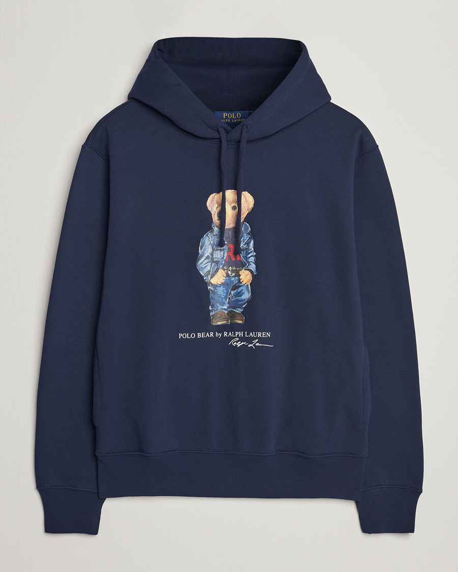 Herr | Tröjor | Polo Ralph Lauren | Printed Denim Bear Hoodie Cruise Navy
