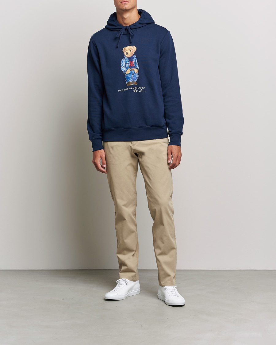 Herr | Tröjor | Polo Ralph Lauren | Printed Denim Bear Hoodie Cruise Navy