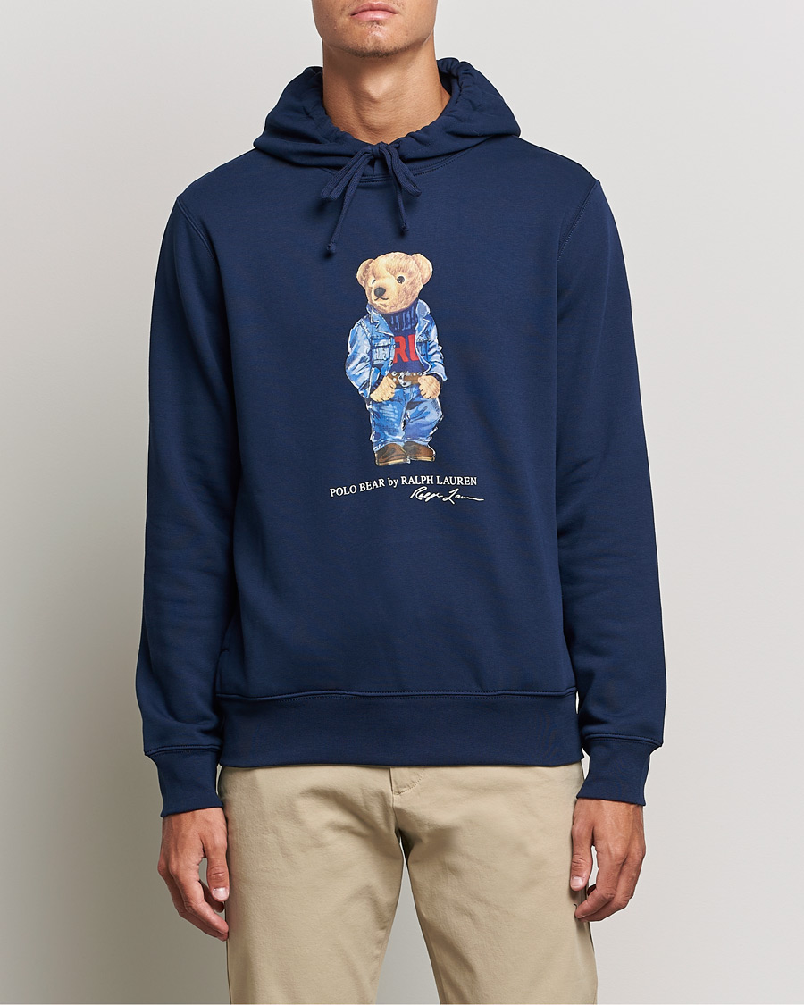 Herr | Tröjor | Polo Ralph Lauren | Printed Denim Bear Hoodie Cruise Navy