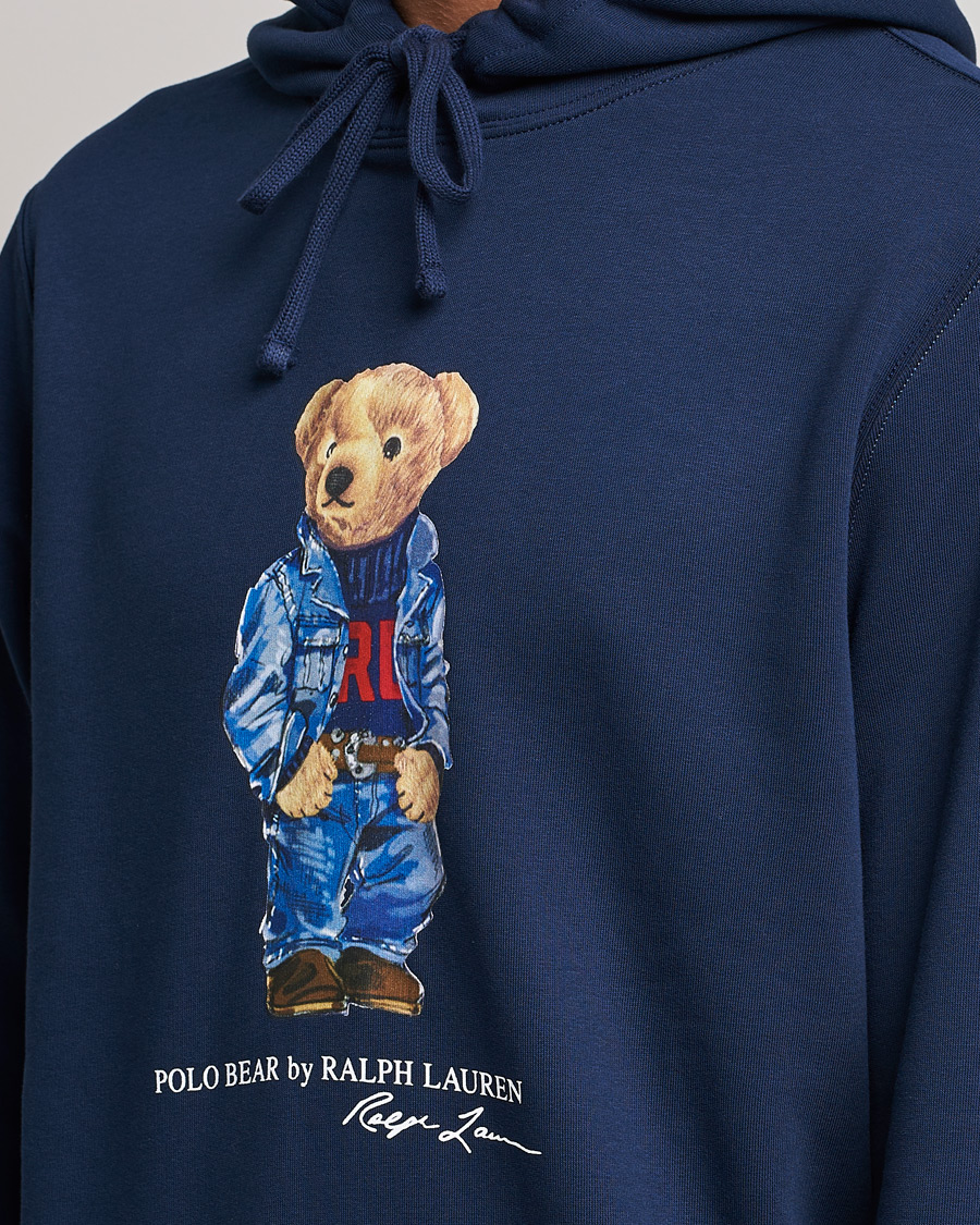 Herr | Tröjor | Polo Ralph Lauren | Printed Denim Bear Hoodie Cruise Navy