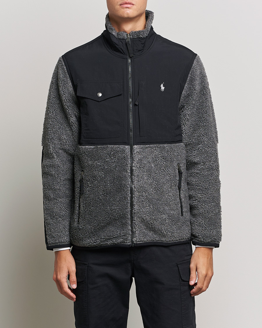 Herr | Gåvor | Polo Ralph Lauren | Bonded Sherpa Full Zip Sweater Charcoal/Black