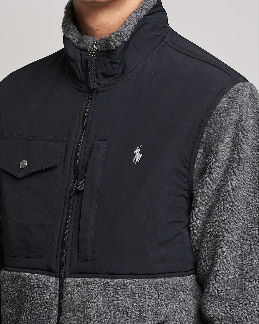 Herr | Tröjor | Polo Ralph Lauren | Bonded Sherpa Full Zip Sweater Charcoal/Black