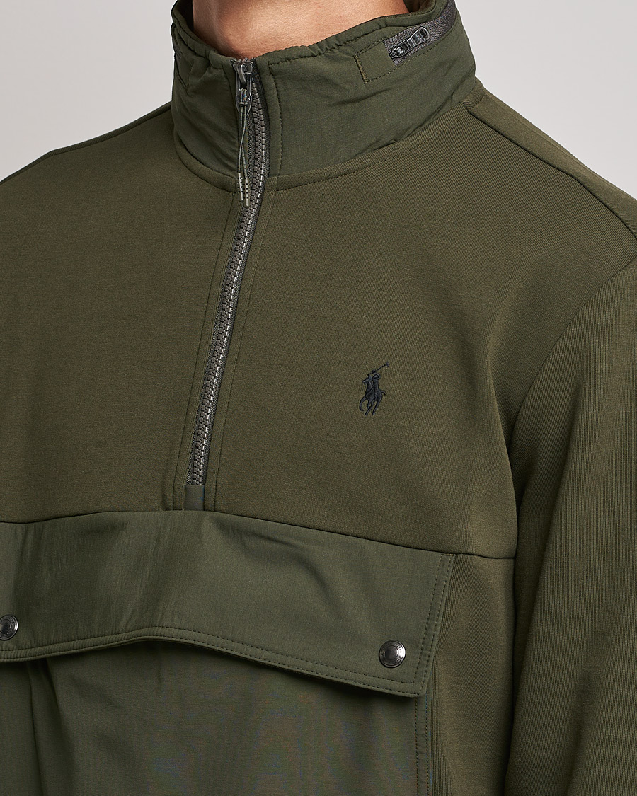 Herr | Tröjor | Polo Ralph Lauren | Double Knit Pocket Half Zip Sweater Company Olive