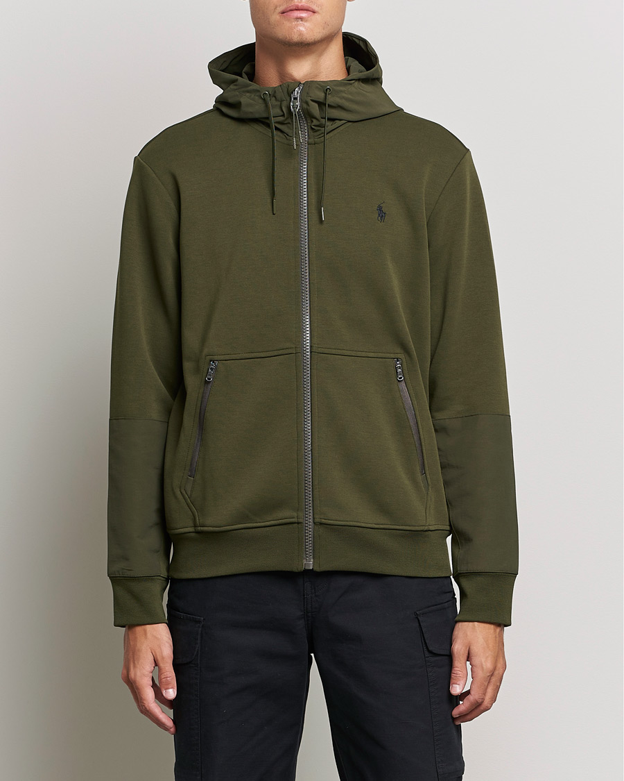 Herr | Tröjor | Polo Ralph Lauren | Double Knit Full Zip Hoodie Army Olive