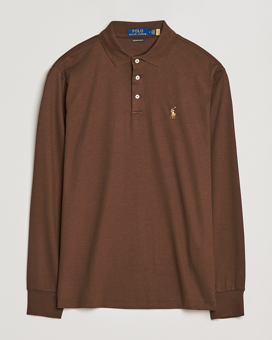 Herr | Tröjor | Polo Ralph Lauren | Luxury Pima Cotton Long Sleeve Polo American Brown