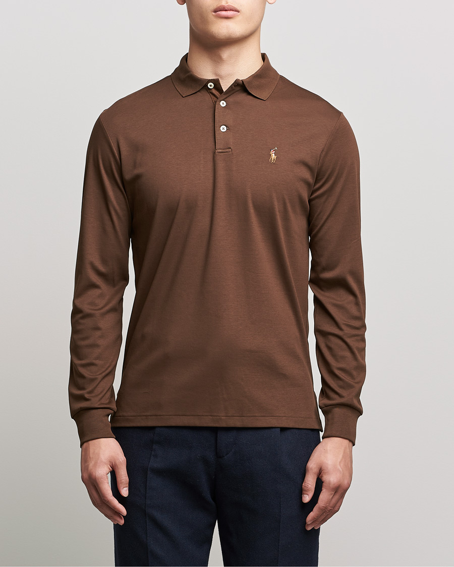 Herr | Tröjor | Polo Ralph Lauren | Luxury Pima Cotton Long Sleeve Polo American Brown