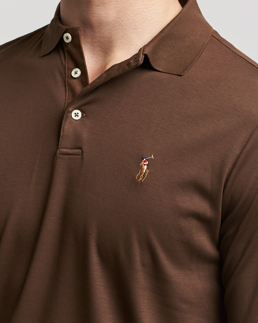 Herr | Tröjor | Polo Ralph Lauren | Luxury Pima Cotton Long Sleeve Polo American Brown