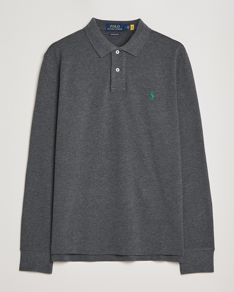 Herr | Tröjor | Polo Ralph Lauren | Custom Slim Fit Long Sleeve Polo Barclay Heathe