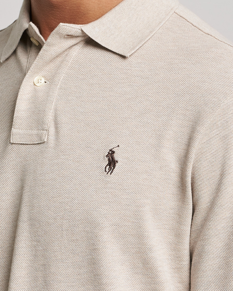 Herr | Tröjor | Polo Ralph Lauren | Custom Slim Fit Long Sleeve Polo Dune Heather