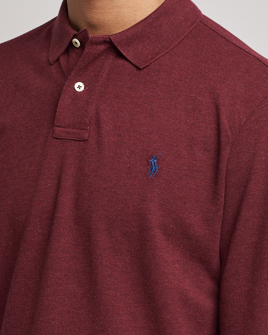 Herr | Tröjor | Polo Ralph Lauren | Custom Slim Fit Long Sleeve Polo Wine Heather
