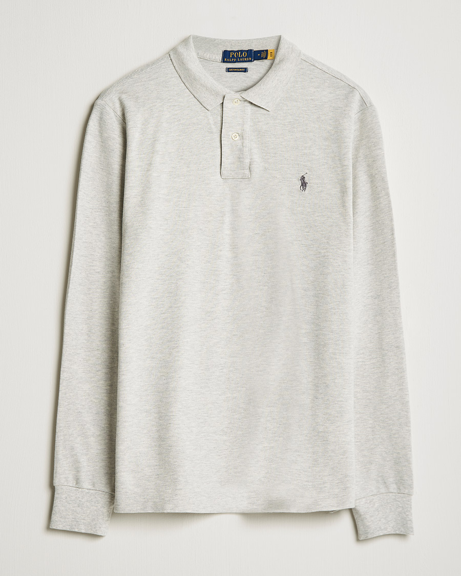 Herr | Tröjor | Polo Ralph Lauren | Custom Slim Fit Long Sleeve Polo Light Sport Heather