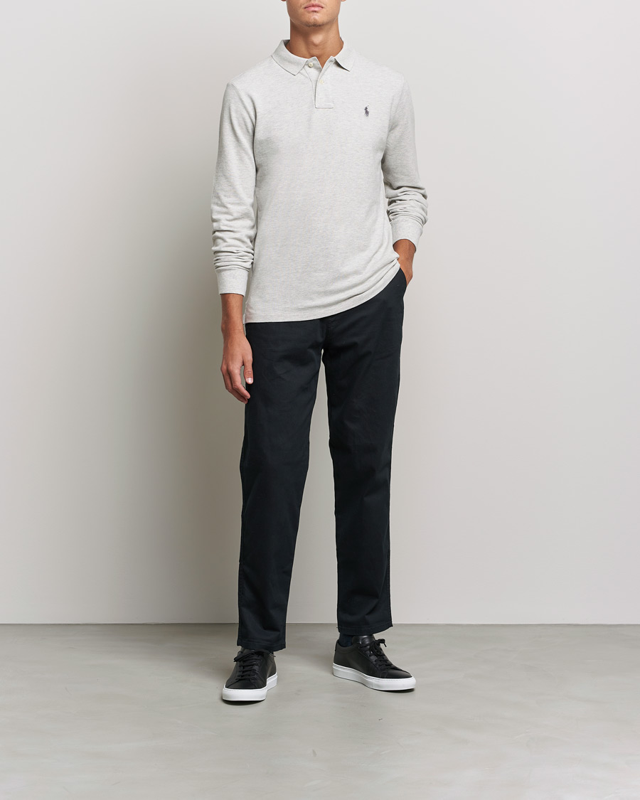 Herr | Tröjor | Polo Ralph Lauren | Custom Slim Fit Long Sleeve Polo Light Sport Heather