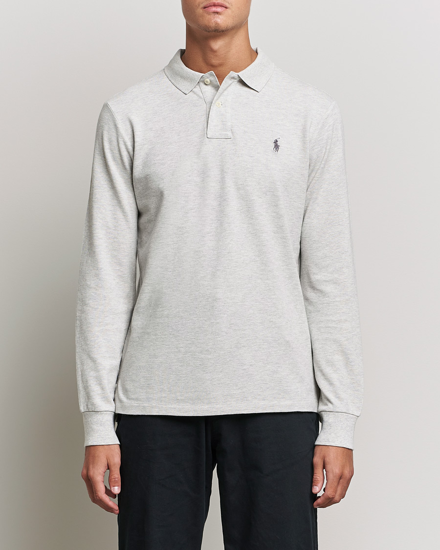 Herr | Tröjor | Polo Ralph Lauren | Custom Slim Fit Long Sleeve Polo Light Sport Heather
