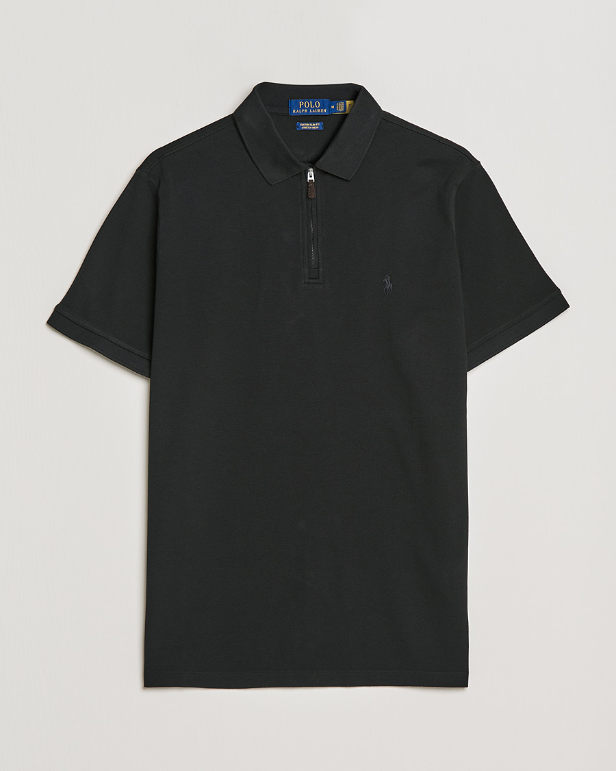 Herr | Pikéer | Polo Ralph Lauren | Custom Slim Fit Half Zip Polo Black