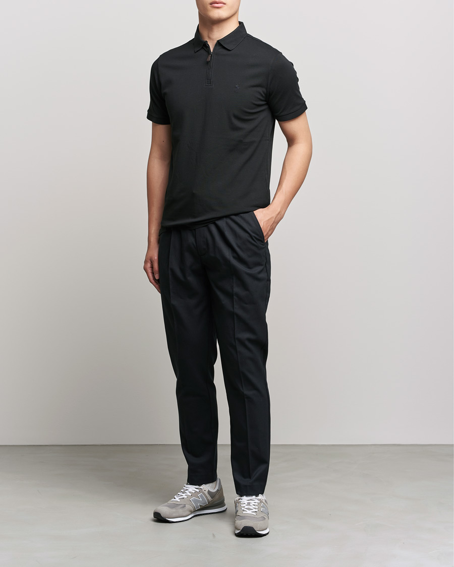 Herr | Pikéer | Polo Ralph Lauren | Custom Slim Fit Half Zip Polo Black