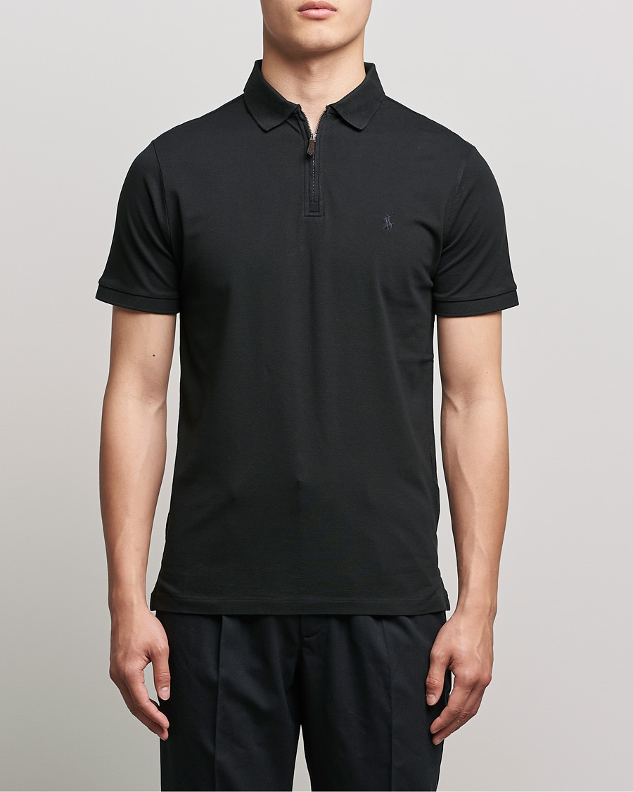 Herr | Pikéer | Polo Ralph Lauren | Custom Slim Fit Half Zip Polo Black