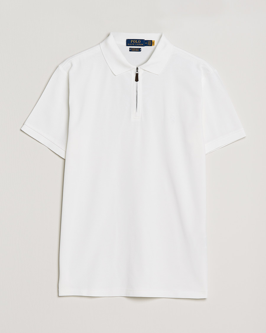 Herr | Pikéer | Polo Ralph Lauren | Custom Slim Fit Half Zip Polo White