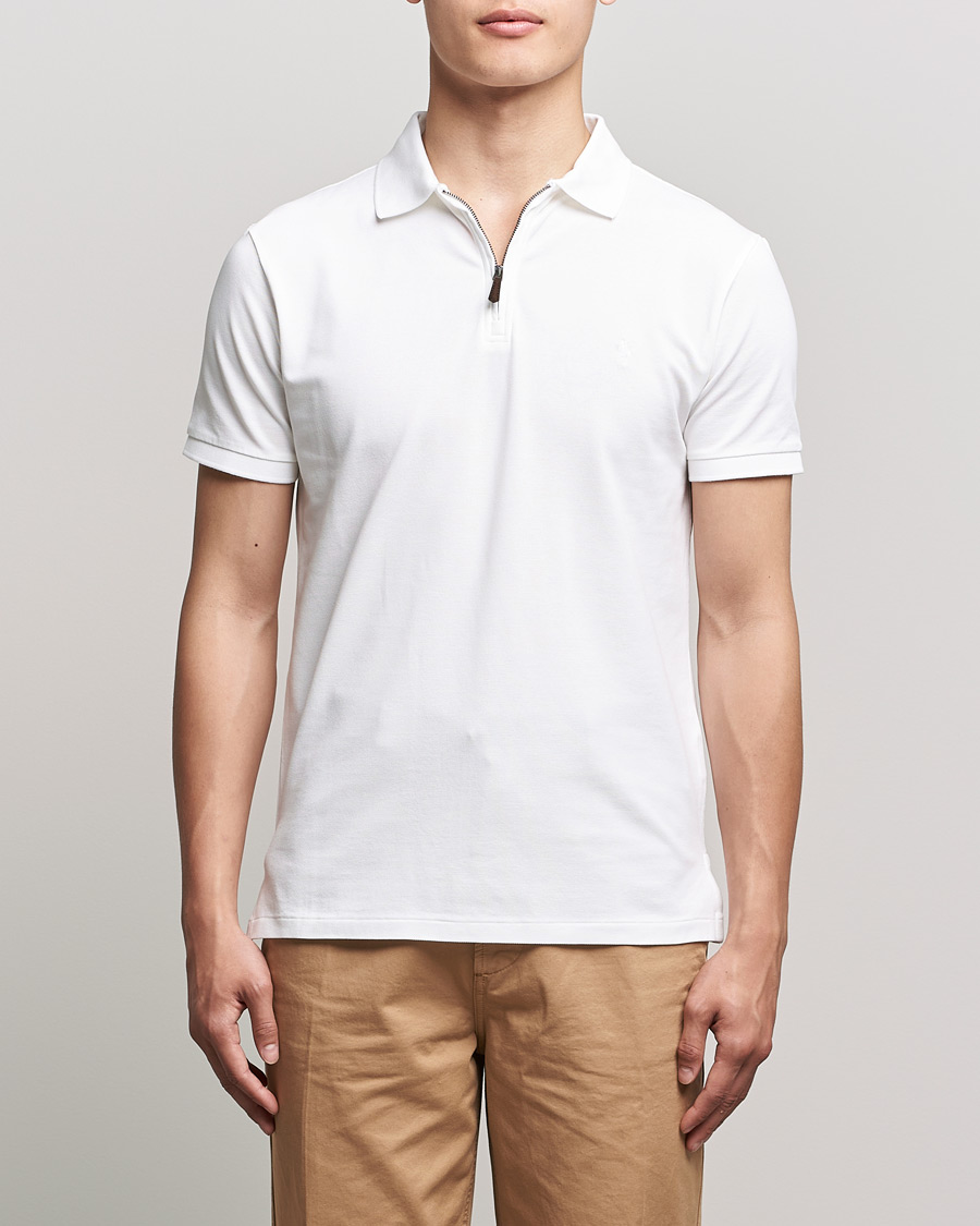 Herr | Pikéer | Polo Ralph Lauren | Custom Slim Fit Half Zip Polo White