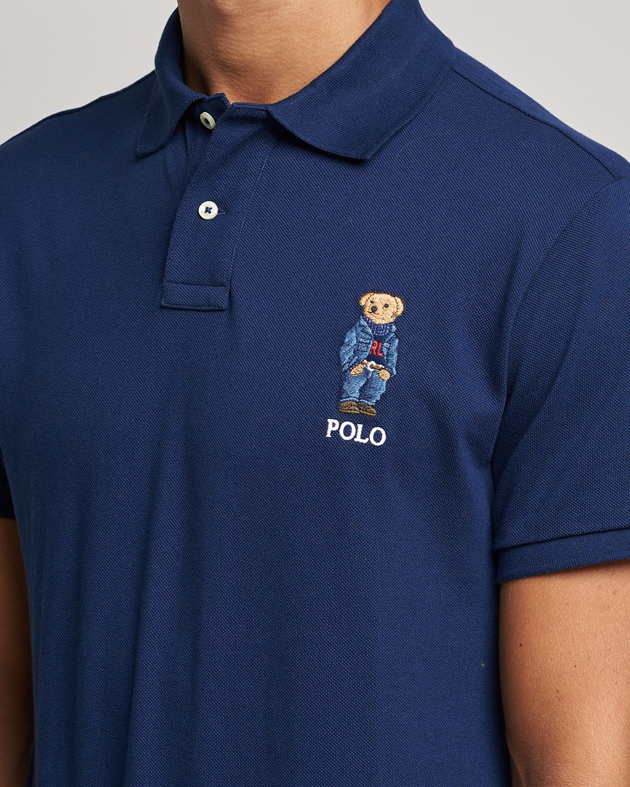 Herr | Pikéer | Polo Ralph Lauren | Custom Slim Fit Denim Bear Polo Newport Navy