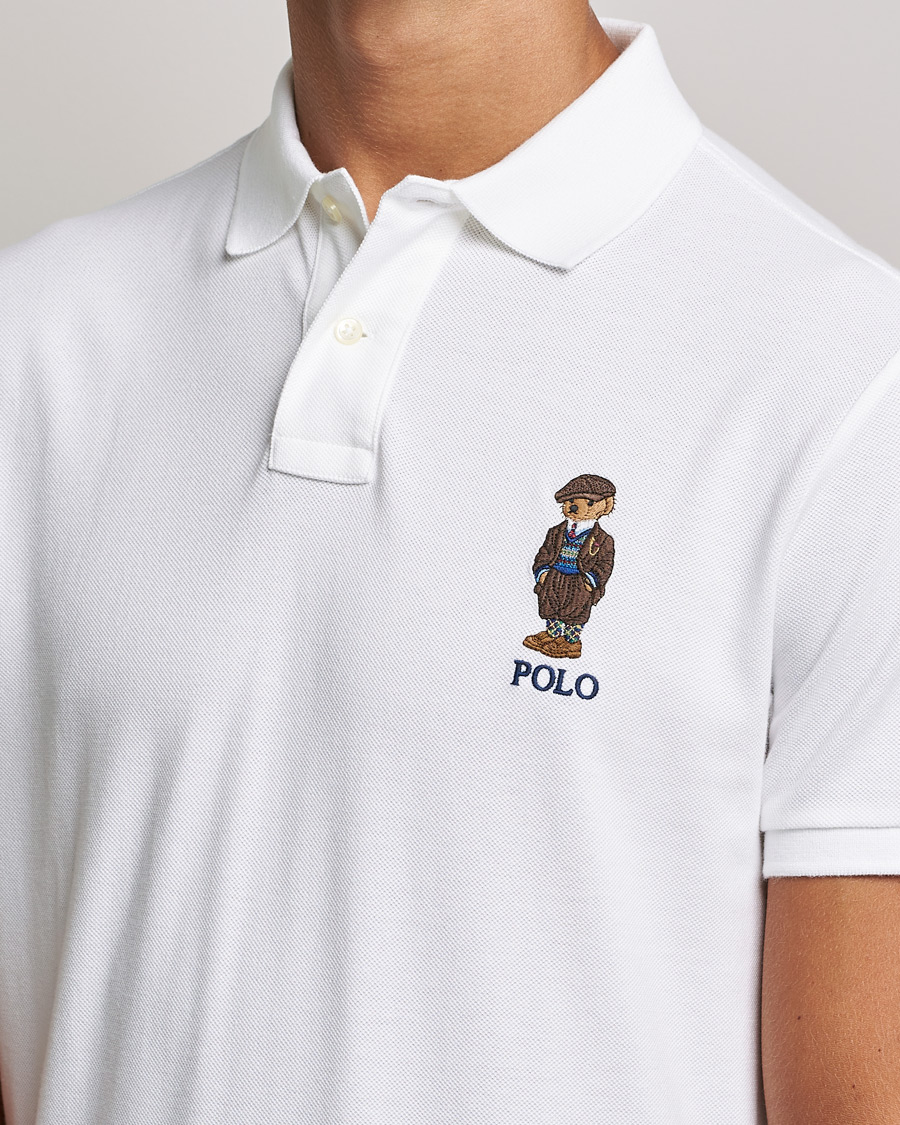 Herr | Pikéer | Polo Ralph Lauren | Custom Slim Fit Denim Bear Polo White
