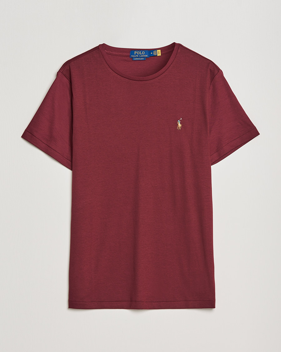 Herr | T-Shirts | Polo Ralph Lauren | Luxury Pima Cotton Crew Neck Tee Classic Wine