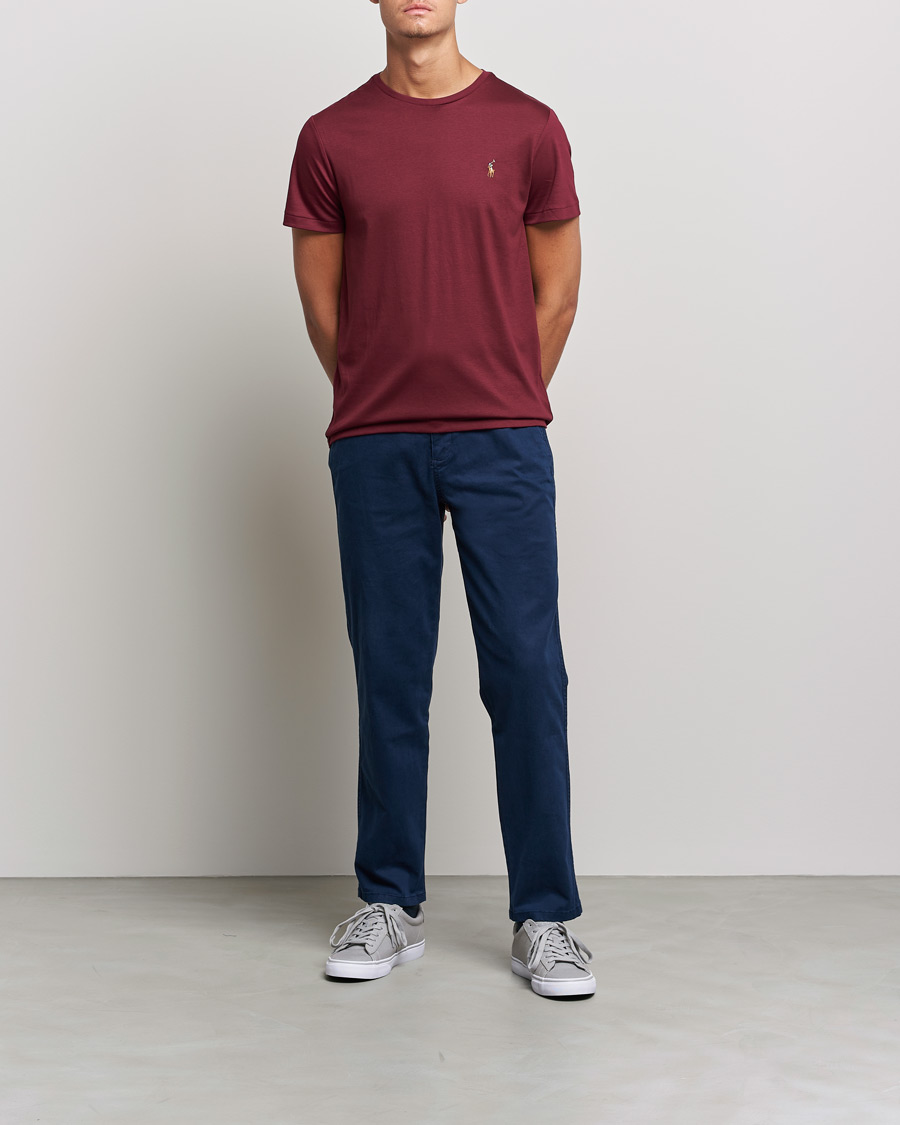 Herr | T-Shirts | Polo Ralph Lauren | Luxury Pima Cotton Crew Neck Tee Classic Wine