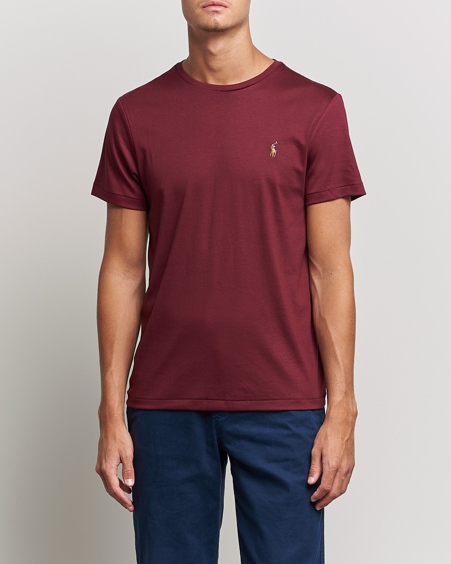 Herr | T-Shirts | Polo Ralph Lauren | Luxury Pima Cotton Crew Neck Tee Classic Wine